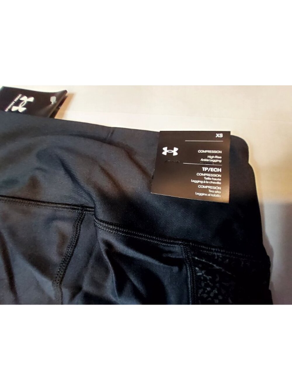Under Armour Womens High-Rise Compression Ankle Legging XS Black Polyester Blend - Picture 9 of 13
